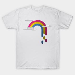 Pansexual Pride Flag Minimalist Drip Rainbow Design T-Shirt